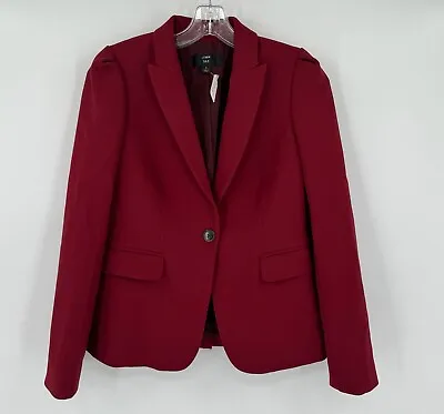 J.CREW 365 Womens Burgundy Red Collared Single Button Blazer Jacket Sz 2 • $37.48