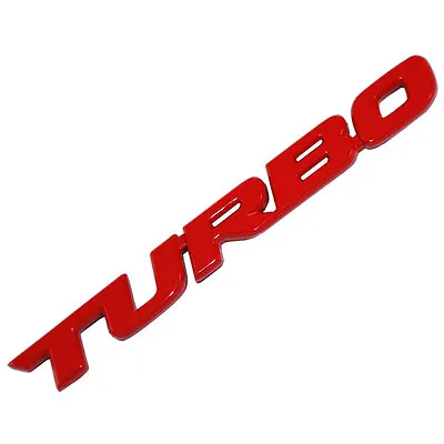 Red Metal Turbo Text Engine Race Motor Swap Emblem Badge For Trunk Hood Door A • $7.55