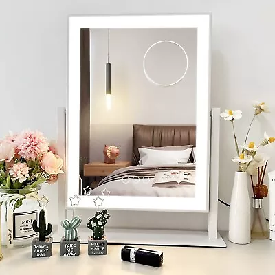 Lighted Makeup Mirror Hollywood Vanity Mirror 3 Color Lights Detachable 10X • $31.49