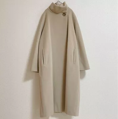 MaxMara Stand Collar Coat Jacket Women Beige Wool Size Us4 Made In Italy • $324.70