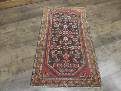 Vintage Anatolian Geometric Turkish Rug Vegetable Dy HandMade Rug 2.2x4.2 Ft • $0.99