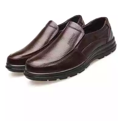 Zapatos De Cuero Para Hombres Antideslizante Con Suela Gruesa Mocasines Negosios • $43.88