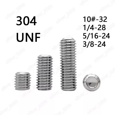 Fine Thread 304 Stainless Steel Hex Socket Set Screw Cup Point Grub Screws 10# • £77.94