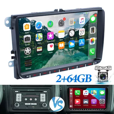 For VW Golf MK5 MK6 Passat Jetta Apple Carplay Car Radio Auto Stereo Player GPS • $119.99