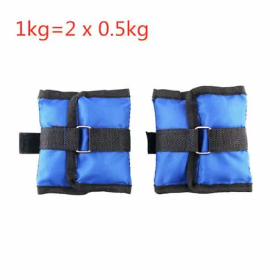 2Pcs 1KG Ankle Weights Leg Wrist Strap Running Fitness Gym Straps Waterproof New • £4.99