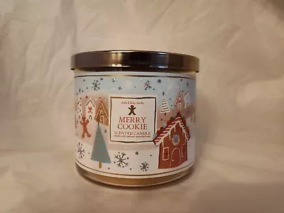 MERRY COOKIE Bath & Body Works 3 Wick Candle Christmas Holiday Label 2021 NEW • £17.35