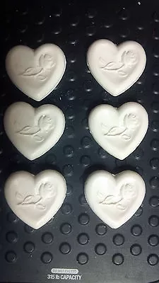 6 Heart Shaped Decorative Soap In Rose Designs • $10.95