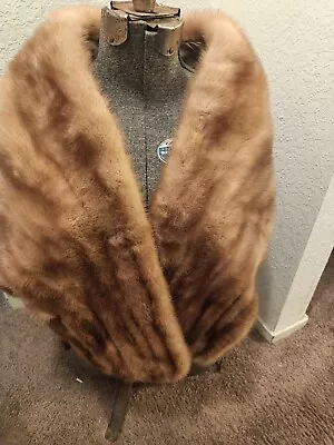 Vintage Mink Fur Stole Wrap From Green's Of Sacramento Beautiful • $59.99