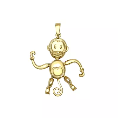 Monkey Movable Pendant 9ct Yellow Gold • $250.06