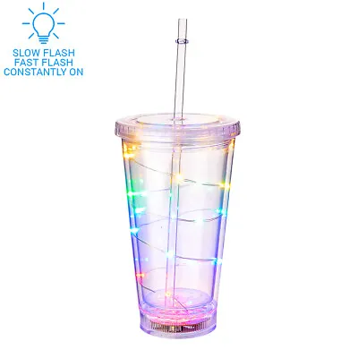 Ultra 8 LED Flashing Glasses Light Up Drinking Tumbler Cup Multicolour Fun Party • £79.99