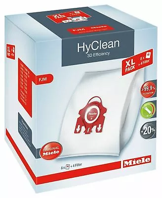 Miele Pack Of 8 Hyclean 3D Efficiency Dustbags - Complete C1 / C2 / C3 • £17.99