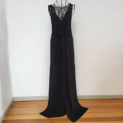 $64.99 • Buy Alice McCall Dress Size 6 Black Maxi Ball Gown Evening Party Long Split V Neck