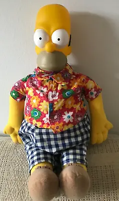 Homer Simpson Soft Toy Hard Head Vivid Imagination Hawaiian Shirt No Voice Box • £8.95