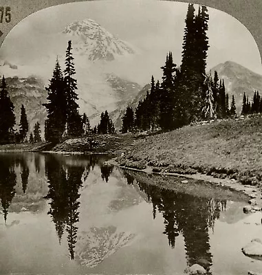 Keystone Stereoview Mount Rainier And Mirror Lake WA From 600/1200 Set #1075 T2 • $0.99