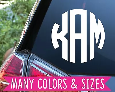 Custom Name Initial Monogram Circle Car Truck Van Planner Vinyl Decal Sticker • $2