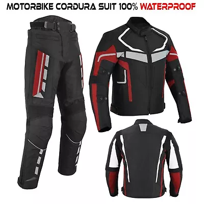 Motorcycle Race Suit Textile Waterproof Motorbike Riding Jacket Trouser Armoured • $112.64