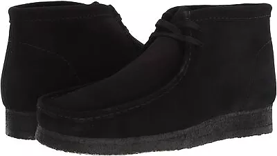 Men's Shoes Clarks Originals WALLABEE BOOTS Moccasin Lace Up 55517 BLACK SUEDE • $119