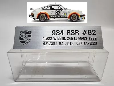 1/18 Porsche 934 RSR Metal Name Plate Plaque For Exoto Minichamps Schuco • $7.50