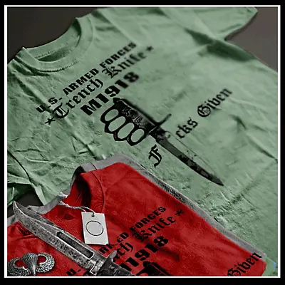 Combat T-shirt Military Army Trench Knife M1918 Infantry Tactical Assault Tee • $19.99