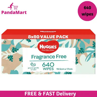 $39.99 • Buy 640 HUGGIES Thick Baby Wet Wipes Fragrance Free-  Baby Wipes, New AU