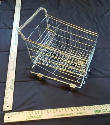 Vintage Mini Chrome Toy Shopping Cart Realistic W/Rolling Wheels EUC • $22