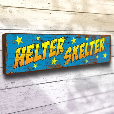 Helter Skelter Fairground Sign 40cm Wooden Fun Fair Ride Wall Plaque Circus Show • £24.50