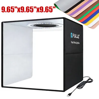 25cm PULUZ Portable LED Light Tent Box Photo Cube Room Studio Photography NEW • £14.99