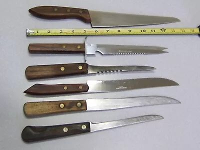 Vintage 6 Knife Lot... Fishing Hunting Camping Kitchen Japan USA Canada • $29