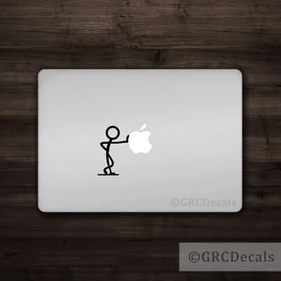 Stick Figure Leaning - Mac Apple Logo Cover Laptop Vinyl Decal Sticker Unique • $4.25