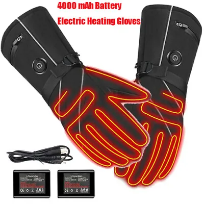 Motorcycle Rechargeable Electric Battery Heated Gloves Hand Winter Warmer 3Modes • $58.87