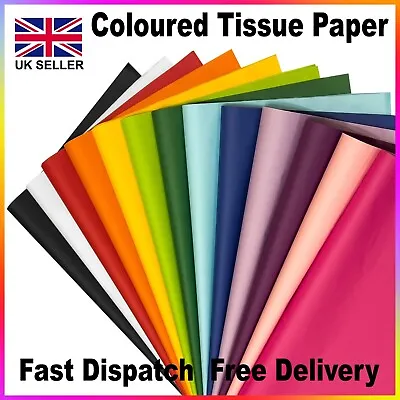 Coloured Tissue Paper 70x50 Quality Eco Friendly Acid Free Art Craft Biodegradab • £20.99