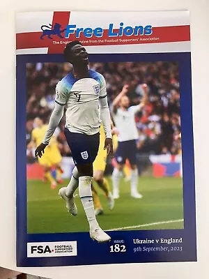 £1.99 • Buy FREE LIONS UKRAINE V ENGLAND FOOTBALL PROGRAMME 9th SEPTEMBER 2023 ISSUE 182