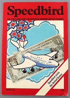 British Airways Speedbird Magazine October 1974 Imperial Airways Disney World • £24.95