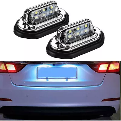 2x White Car Boat Truck Accessories LED Lights For License Plate Lamp 12-24V • $11.09