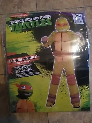 Child Large 12-14 Teenage Mutant Ninja Turtles Michelangelo 8-Piece Costume NEW • $21.90