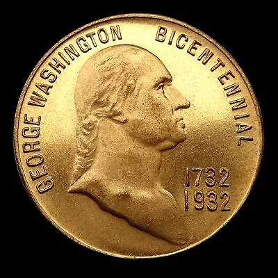 1932 GEORGE WASHINGTON BICENTENNIAL BRONZE MEDAL ~ Birthplace Wakefield VA. • $12