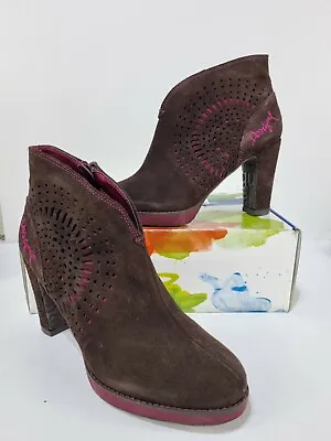 £49.27 • Buy Desigual Sofia Brown Suede Bootie Ankle Boots Size UK 5 EUR 38 BNIB RRP £101