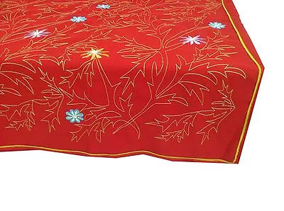 Om Vintage Indian Sari Georgette Hand Embroidered Work Red Saree ZA10845 • $28.15