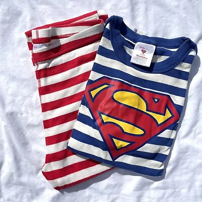 Hanna Andersson 160 US Boys 14 Superman Organic Pajama Set 2 Piece Red Blue • $29.98