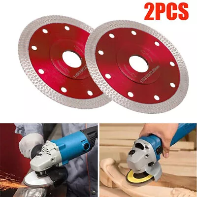 2Pcs 115mm Diamond Cutting Discs 4.5  Angle Grinder Blade Tile Concrete Stone UK • £4.55