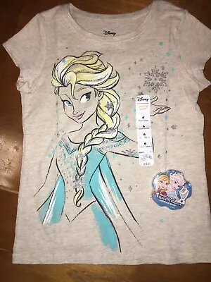 Disney Jumping Beans Glittery Frozen Elsa T-shirt Sz 6 Magic Grow Towel Easter • $15.99