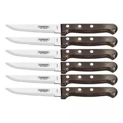 Tramontina Churrasco Gaucho 6 Piece Jumbo Steak Knife Set Size 12cm • $65.99