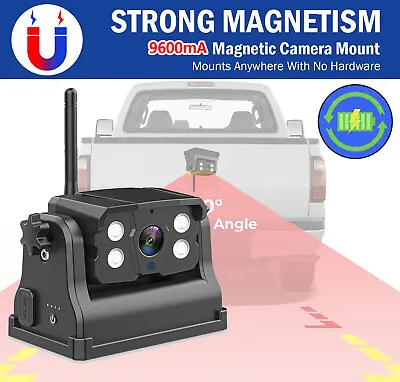 Trailer Magnetic Hitch WiFi Backup Camera Battery 9600mA FHD For IPhone/Android • £69.89