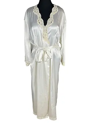 Victoria’s Secret Vintage Bridal Satin Sequin White Long Robe M/L Wedding • $65