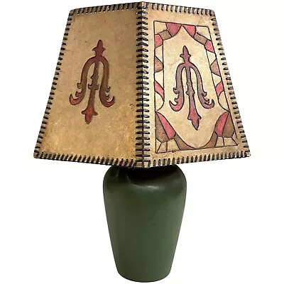 Early 20th C Arts & Crafts Ceramic Lamp With Mica Shade • $595