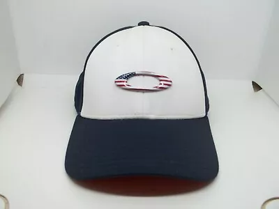 Oakley Mens Red White & Blue Flag Adjustable Hat Cap Baseball • $10.95