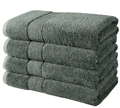 Prime Collections Soft Luxury Bamboo Cotton 600 GSM Large Bath Towels Set Of 4  • $59.99