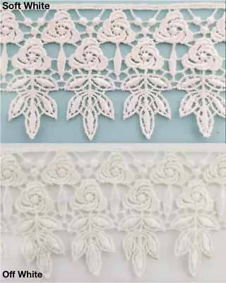 2-1/2  Floral Venise Venice Lace Trim - 7 Continuous Yards - Colors Available! • $17.50