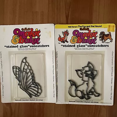 Makit & Bakit Butterfly & Disney Fox & Hound Stained Glass Suncatcher 2 NoS • $14.99