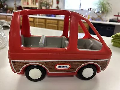 Vintage Little Tikes Co. Minivan Red 1980s Family Van Wagon Dollhouse Toy USA • $14.59